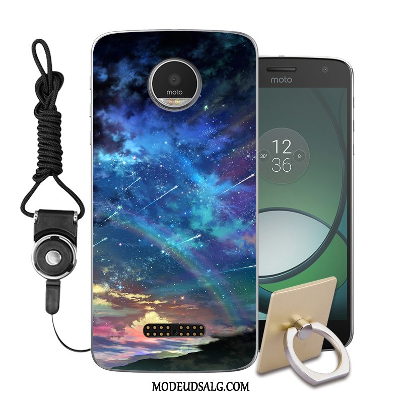 Moto Z2 Play Etui Cartoon Trend Silikone Cover Blå