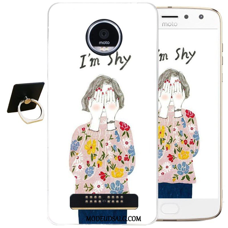 Moto Z2 Play Etui / Cover Silikone Cartoon Gennemsigtig Farve Relief