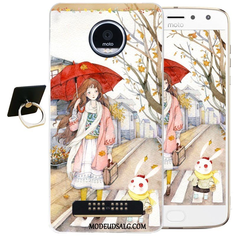 Moto Z2 Play Etui / Cover Silikone Cartoon Gennemsigtig Farve Relief