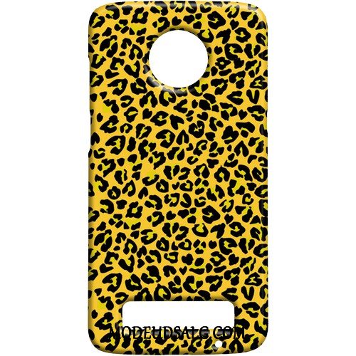 Moto Z3 Play Etui Beskyttelse Nubuck Sort Leopard Cover