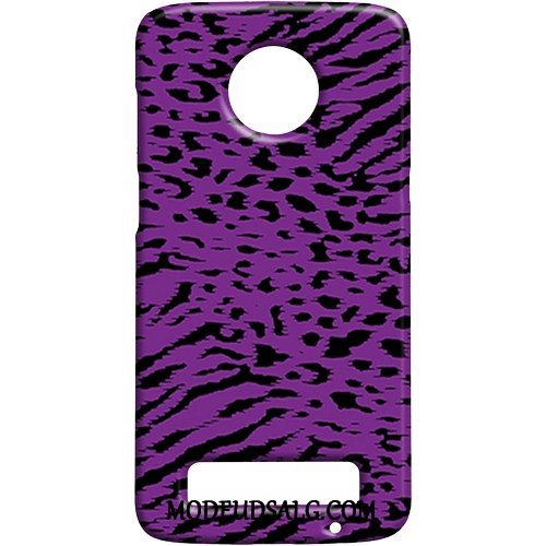 Moto Z3 Play Etui Beskyttelse Nubuck Sort Leopard Cover