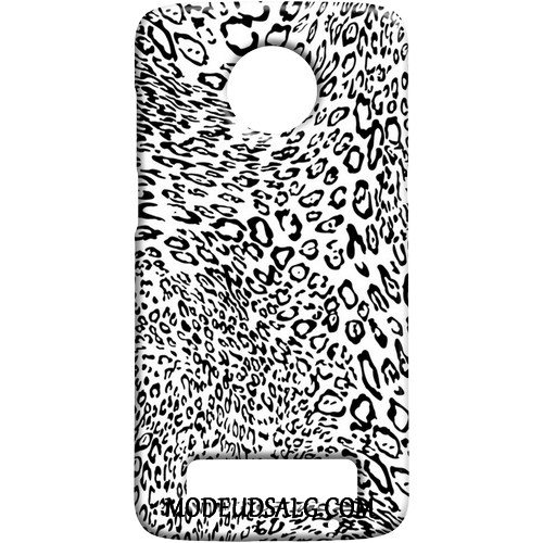 Moto Z3 Play Etui Beskyttelse Nubuck Sort Leopard Cover