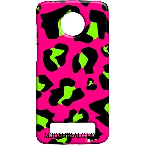 Moto Z3 Play Etui Beskyttelse Nubuck Sort Leopard Cover