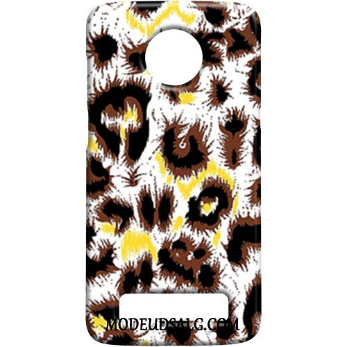 Moto Z3 Play Etui Beskyttelse Nubuck Sort Leopard Cover