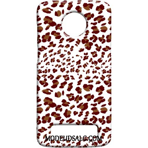 Moto Z3 Play Etui Beskyttelse Nubuck Sort Leopard Cover