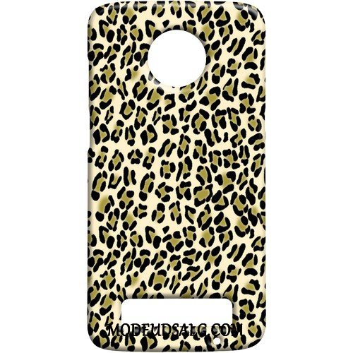 Moto Z3 Play Etui Beskyttelse Nubuck Sort Leopard Cover