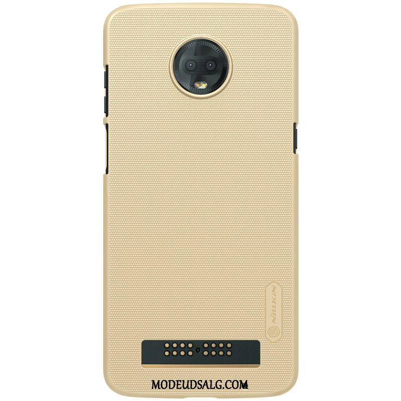 Moto Z3 Play Etui / Cover Anti-fald Hvid Guld Nubuck