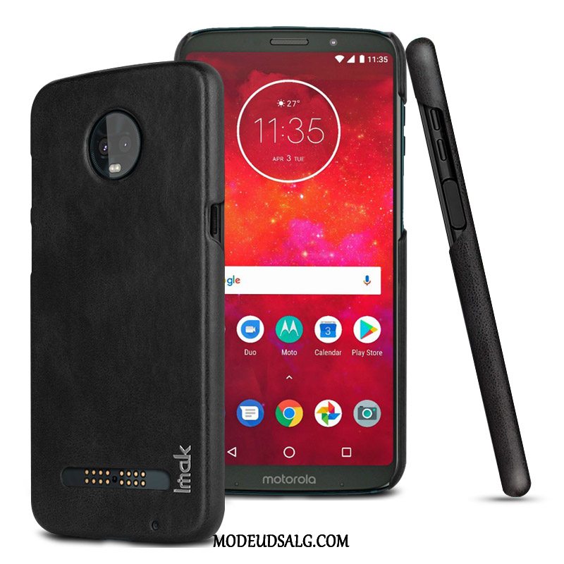 Moto Z3 Play Etui / Cover Beskyttelse Læder Sort