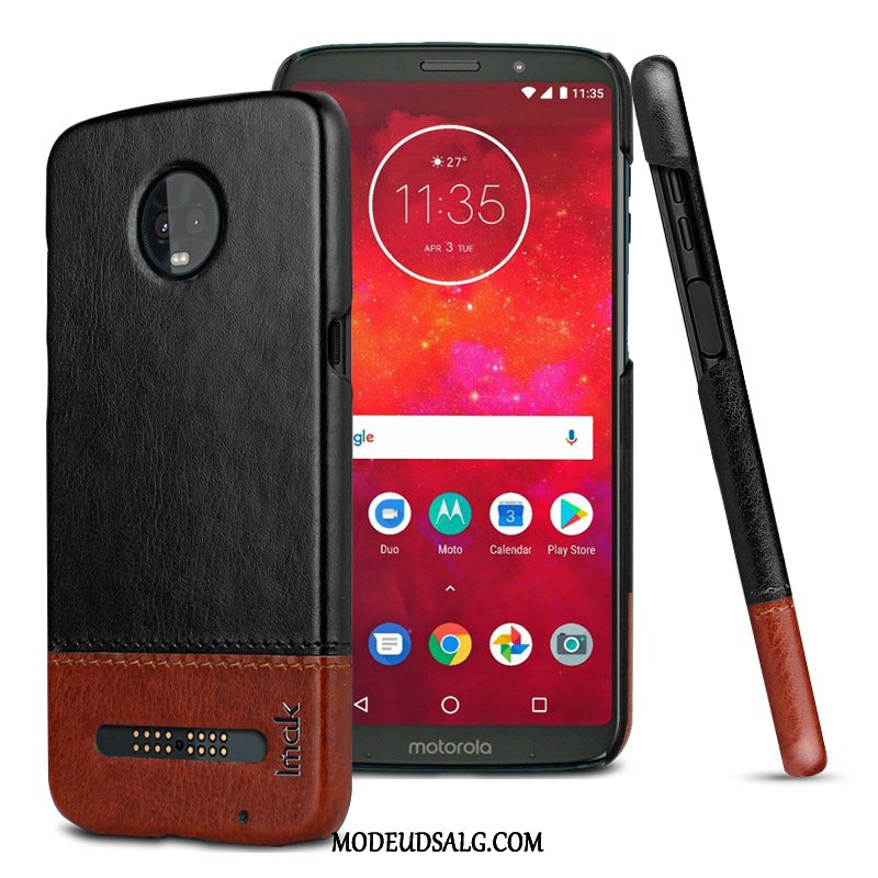 Moto Z3 Play Etui / Cover Beskyttelse Læder Sort