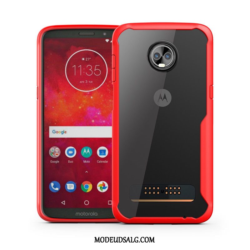 Moto Z3 Play Etui Gennemsigtig Blød Grå Anti-fald Beskyttelse