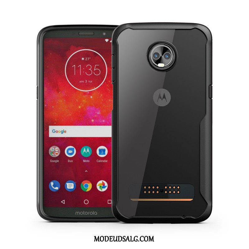 Moto Z3 Play Etui Gennemsigtig Blød Grå Anti-fald Beskyttelse