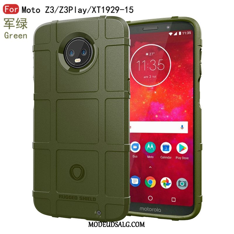 Moto Z3 Play Etui Silikone Mønster Alt Inklusive Cover Grå