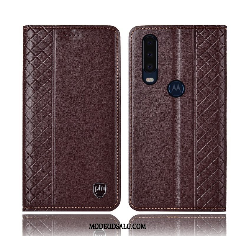 Motorola One Action Etui Beskyttelse Lædertaske Anti-fald Folio Cover