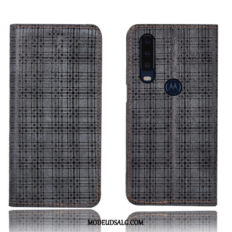 Motorola One Action Etui Folio Anti-fald Cover Fløjl Beskyttelse