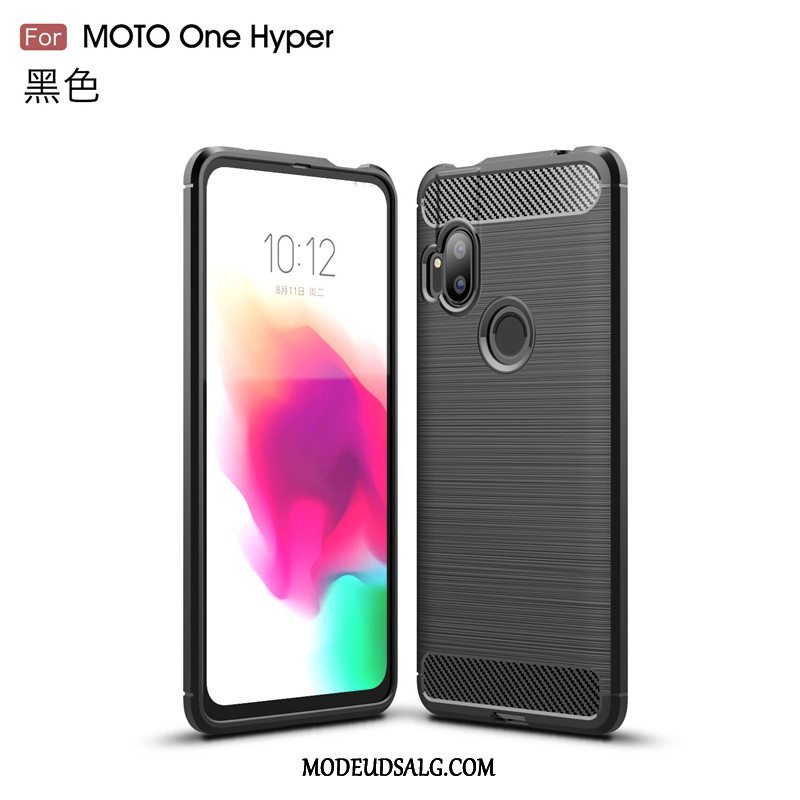 Motorola One Hyper Etui Solid Farve Blød Cover Anti-fald Silke