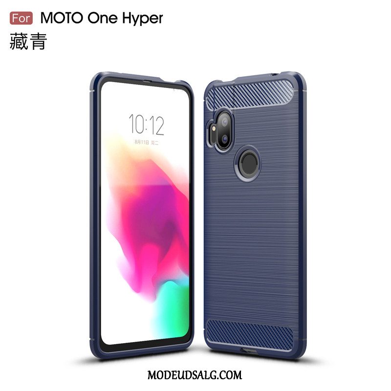 Motorola One Hyper Etui Solid Farve Blød Cover Anti-fald Silke