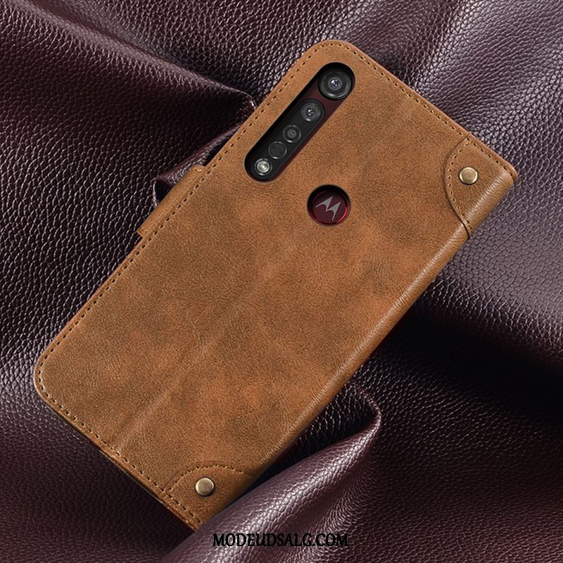 Motorola One Macro Etui Beskyttelse Kort Sort Cover Folio