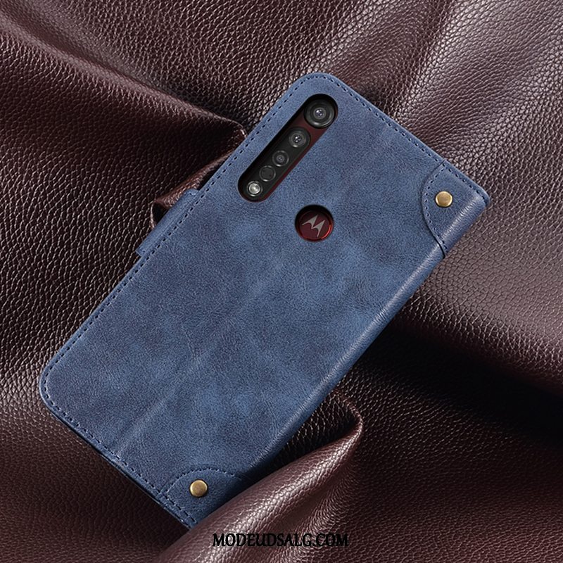 Motorola One Macro Etui Beskyttelse Kort Sort Cover Folio