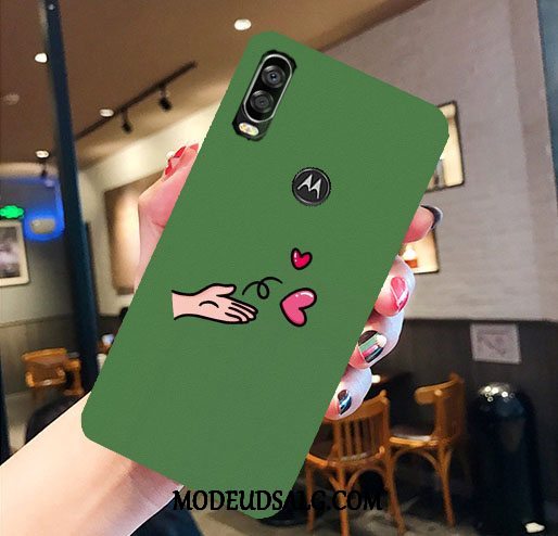 Motorola One Vision Etui Beskyttelse Anti-fald Blød Grøn Cover