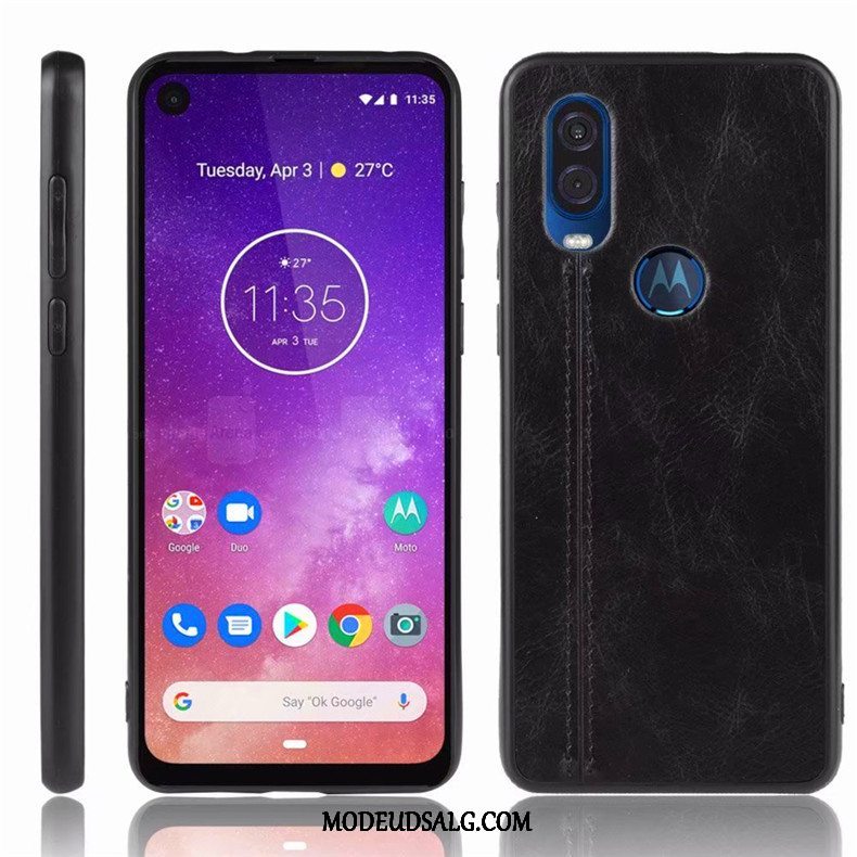 Motorola One Vision Etui Blå Cover Anti-fald Beskyttelse Alt Inklusive