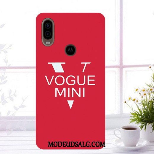 Motorola One Vision Etui Cover Mørkeblå Malet