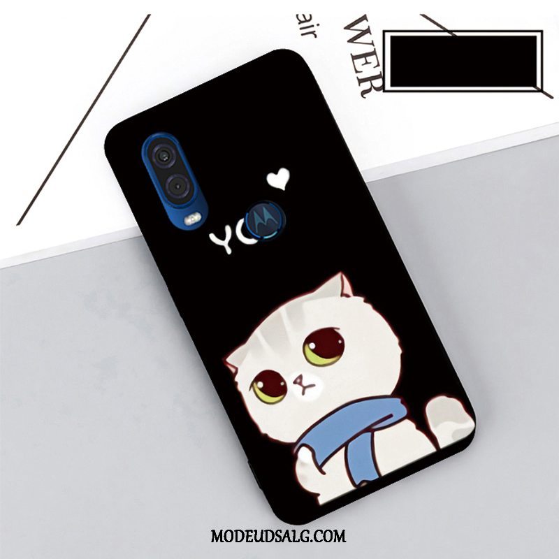 Motorola One Vision Etui Sort Beskyttelse Blød Cover