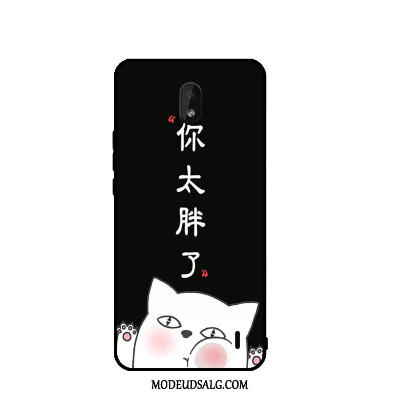 Nokia 1 Plus Etui Nubuck Sort Cover Cartoon Blød