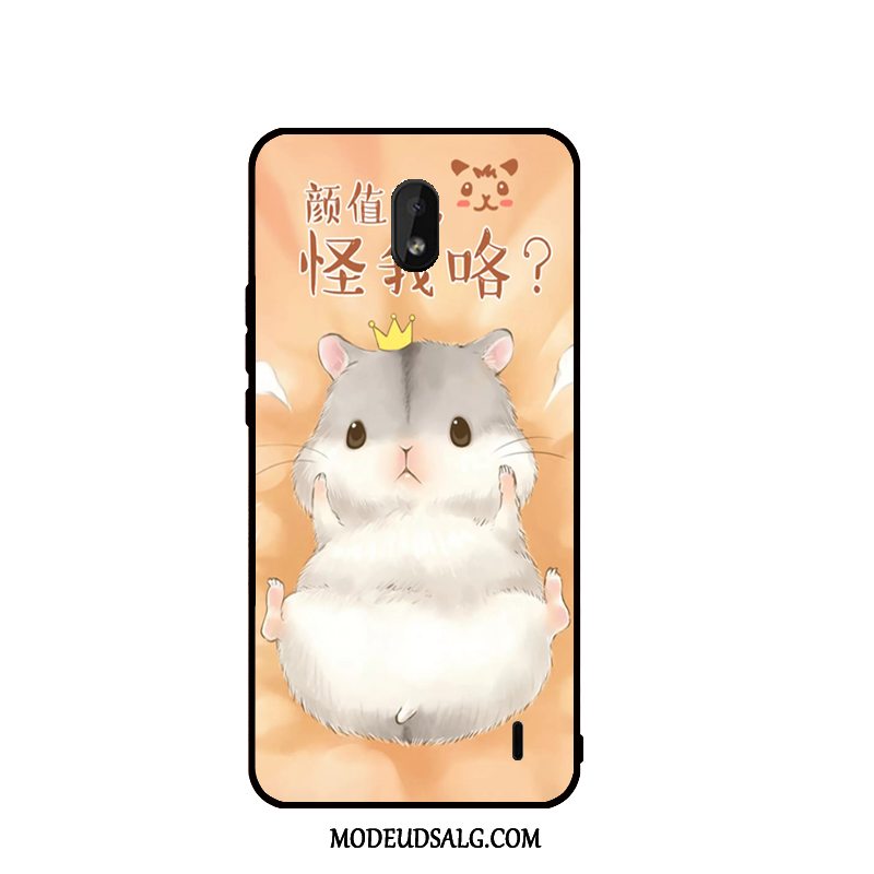 Nokia 1 Plus Etui Nubuck Sort Cover Cartoon Blød