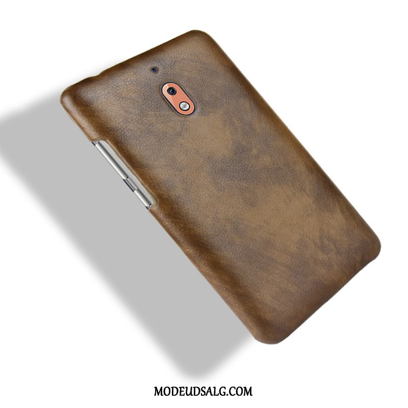 Nokia 2.1 Etui / Cover Litchi Nubuck Brun Tasker Vintage