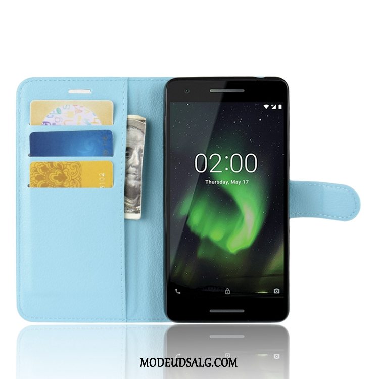 Nokia 2.1 Etui / Cover Litchi Tegnebog Lædertaske Kort Anti-fald