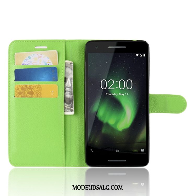 Nokia 2.1 Etui / Cover Litchi Tegnebog Lædertaske Kort Anti-fald