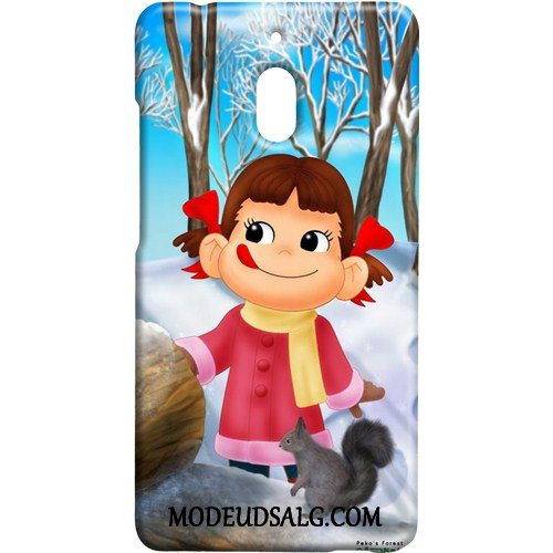 Nokia 2.1 Etui / Cover Nubuck Cartoon Kreativ Lilla