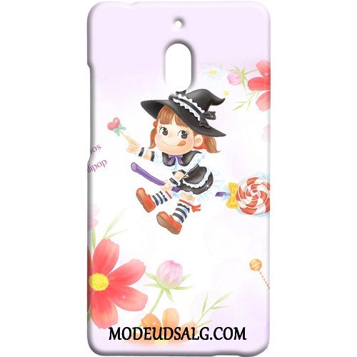 Nokia 2.1 Etui / Cover Nubuck Cartoon Kreativ Lilla