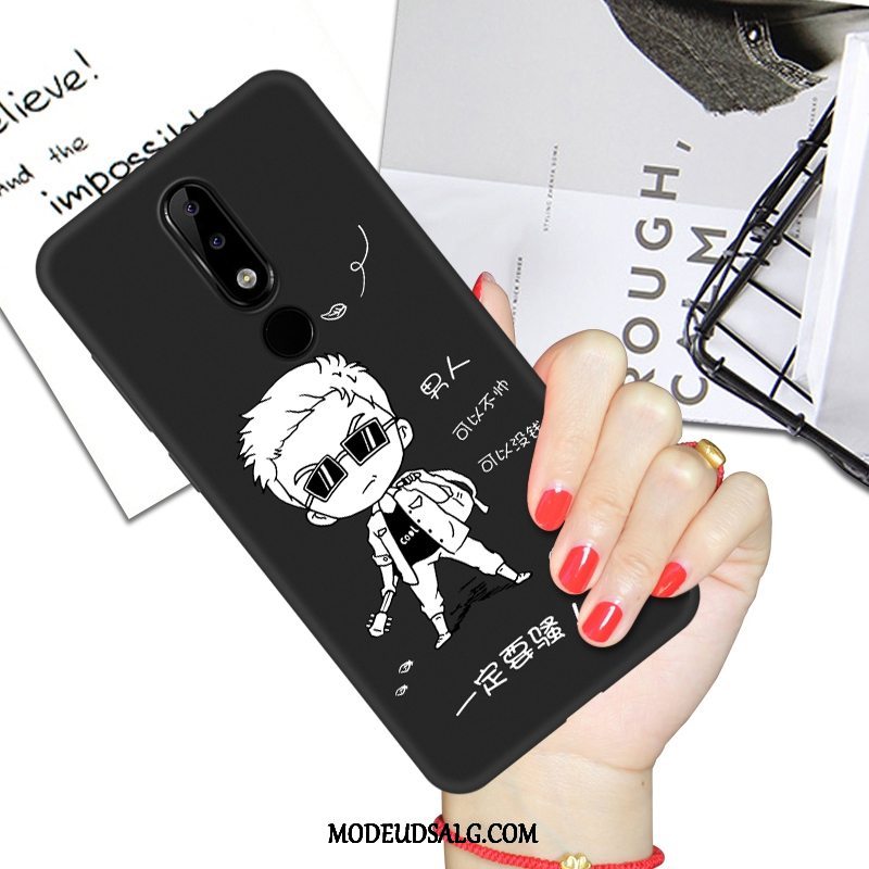 Nokia 3.1 Plus Etui Cover Beskyttelse Cartoon Blød Sort