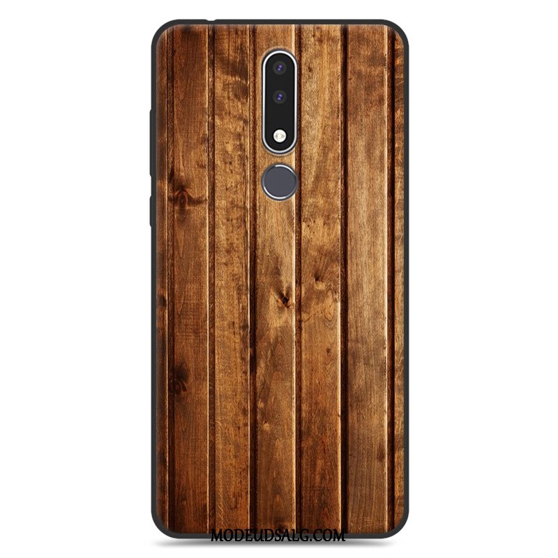 Nokia 3.1 Plus Etui / Cover Malet Sort Simple Trækorn Anti-fald