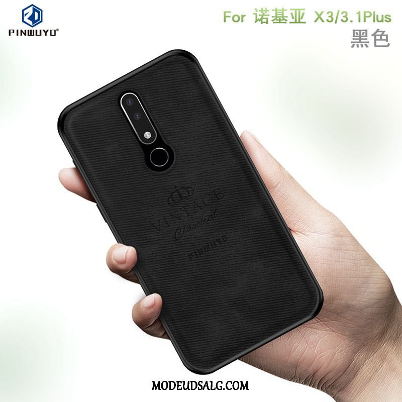 Nokia 3.1 Plus Etui / Cover Mønster Nubuck Tynd Blød