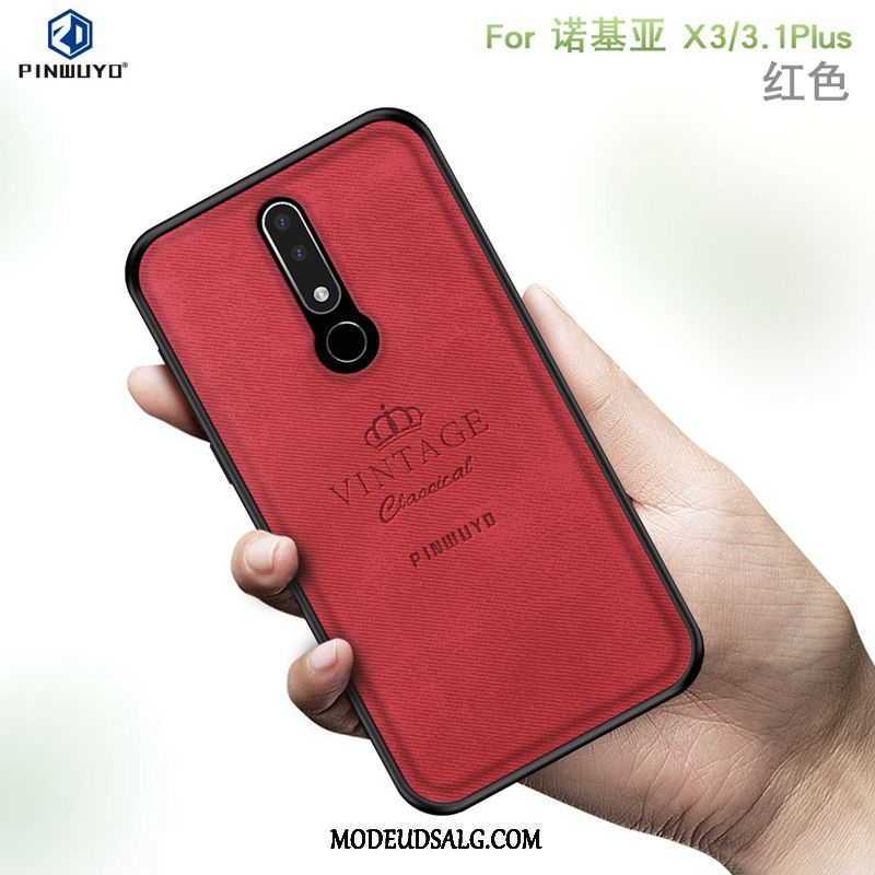 Nokia 3.1 Plus Etui / Cover Mønster Nubuck Tynd Blød