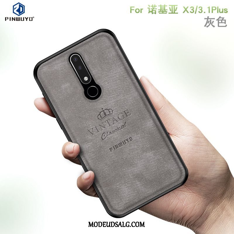 Nokia 3.1 Plus Etui / Cover Mønster Nubuck Tynd Blød