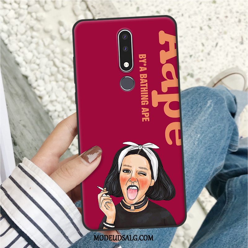 Nokia 3.1 Plus Etui / Cover Rød Beskyttelse Anti-fald Trendy