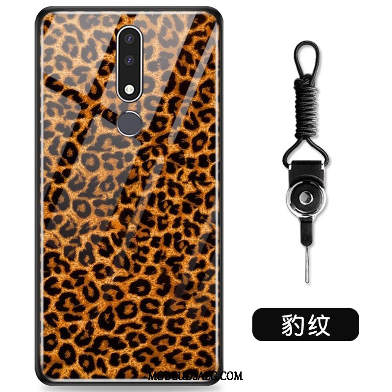 Nokia 3.1 Plus Etui Leopard Beskyttelse Smuk Glas Blød