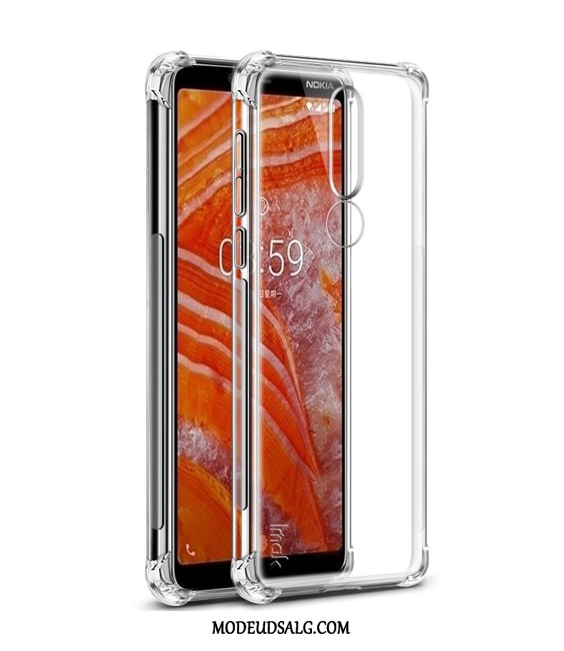 Nokia 3.1 Plus Etui Membrane Beskyttelse Anti-fald Gennemsigtig Cover