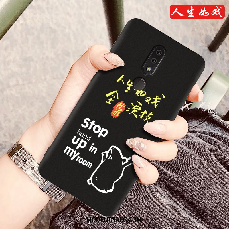 Nokia 4.2 Etui Lilla Cartoon Nubuck Silikone Beskyttelse