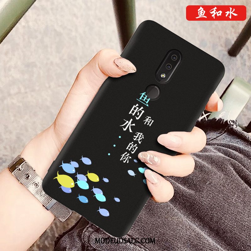 Nokia 4.2 Etui Lilla Cartoon Nubuck Silikone Beskyttelse