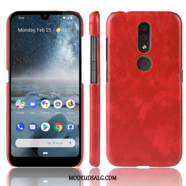 Nokia 4.2 Etui Trend Rød Litchi Læder Cover