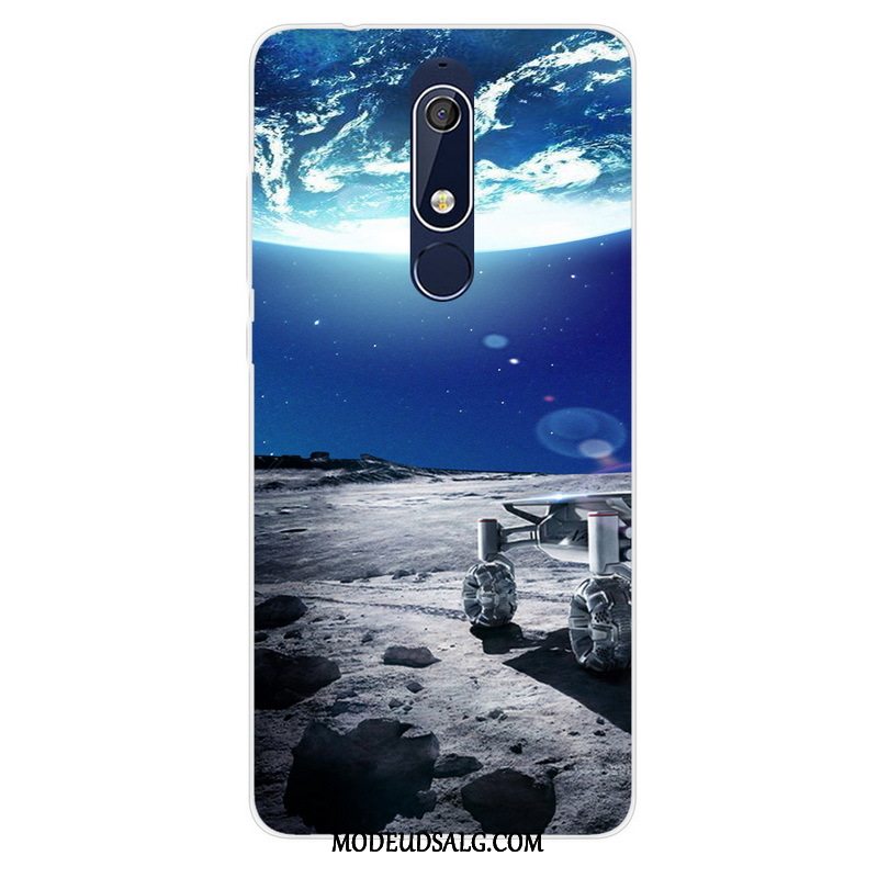 Nokia 5.1 Etui Af Personlighed Malet Lilla Anti-fald Cover