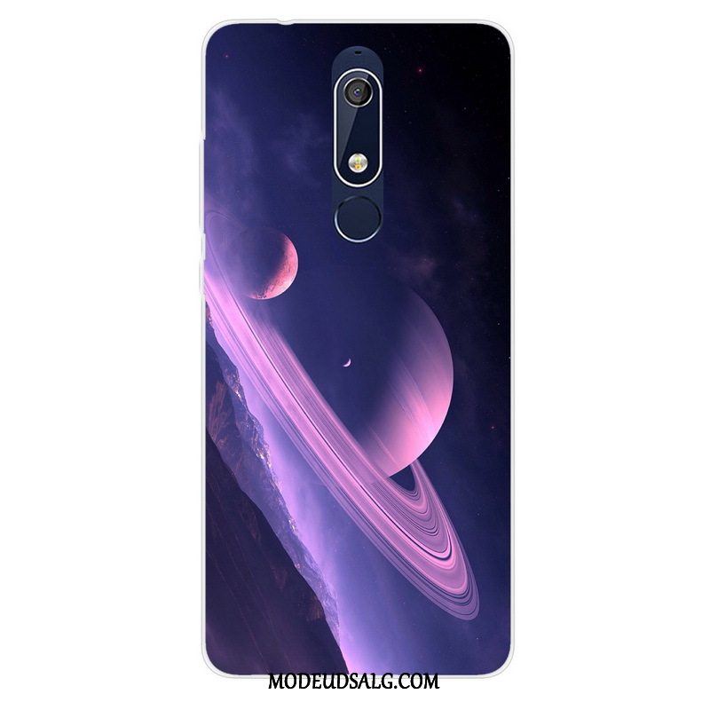 Nokia 5.1 Etui Af Personlighed Malet Lilla Anti-fald Cover