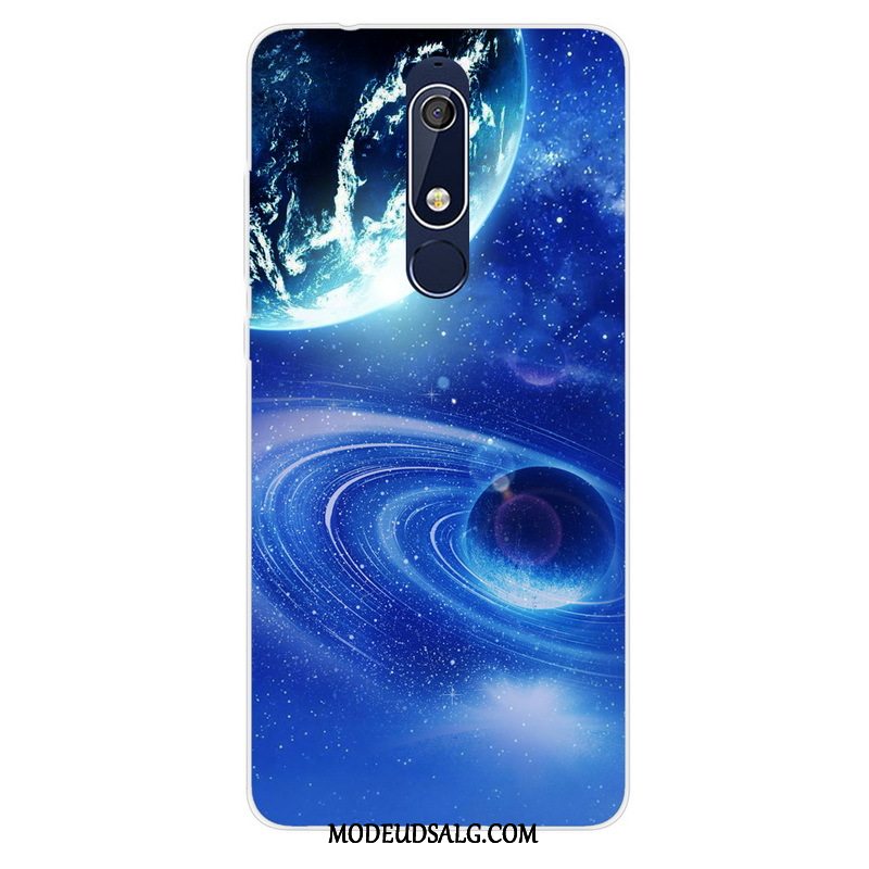 Nokia 5.1 Etui Af Personlighed Malet Lilla Anti-fald Cover