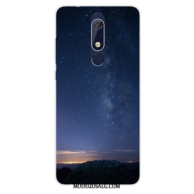 Nokia 5.1 Etui Af Personlighed Malet Lilla Anti-fald Cover