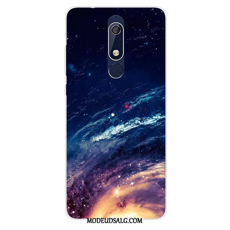 Nokia 5.1 Etui Af Personlighed Malet Lilla Anti-fald Cover