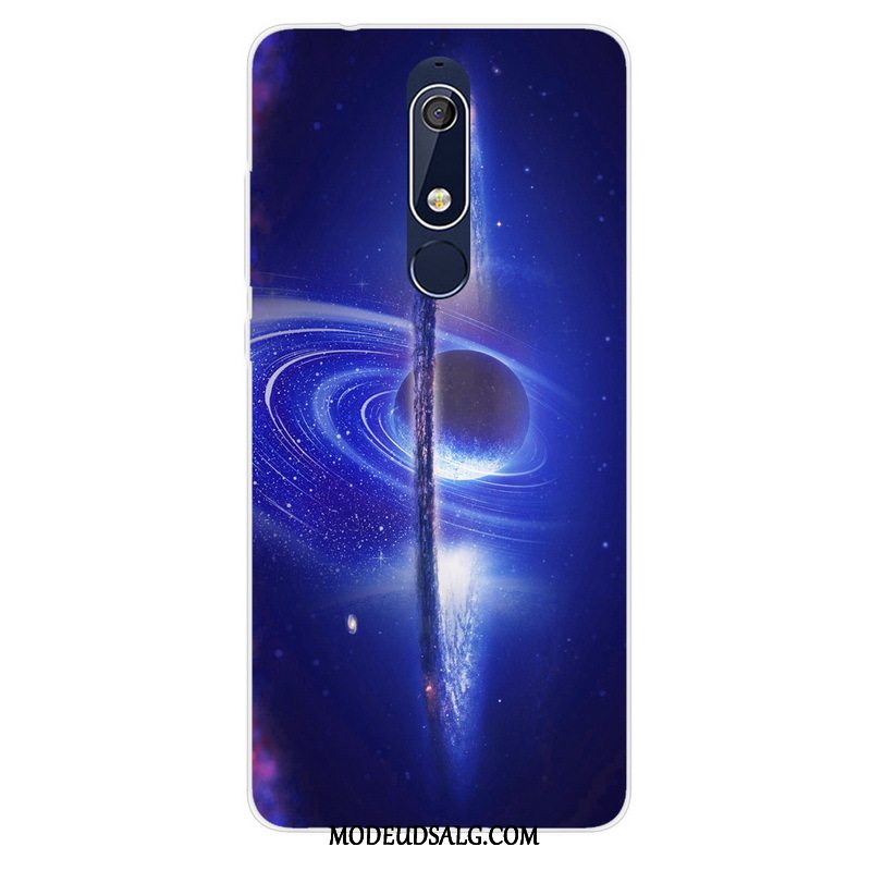 Nokia 5.1 Etui Af Personlighed Malet Lilla Anti-fald Cover